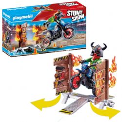 *** PLAYMOBIL STUNTSHOW PILOTE DE MOTO ET MUR DE FEU #70553